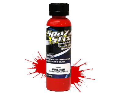 SZX02300Fire Red Fluorescent Airbrush Ready Paint, 2oz Bottle