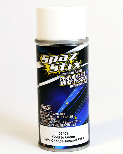 New Spaz Stix Color Change Paint Gold to Green Aerosol R/C Lexan Body # SZX05409