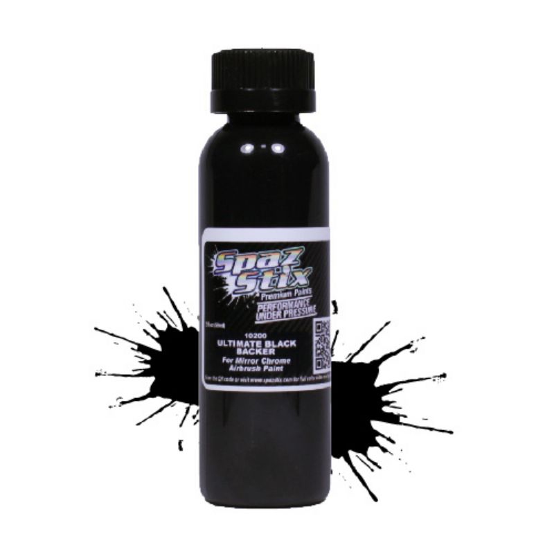 Spaz Stix SZX10200 Ultimate Black Backer For Mirror Chrome Airbrush Paint 2 Oz (10200)