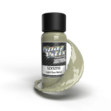 Spaz Stix - Light Gun Metal Airbrush Ready Paint, 2oz Bottle 12110