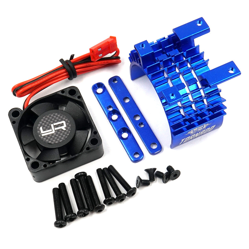 Yeah Racing Aluminum 540 & 550 Motor Heat Sink w/Tornado High Speed Fan (Blue) (YA-0653BU)