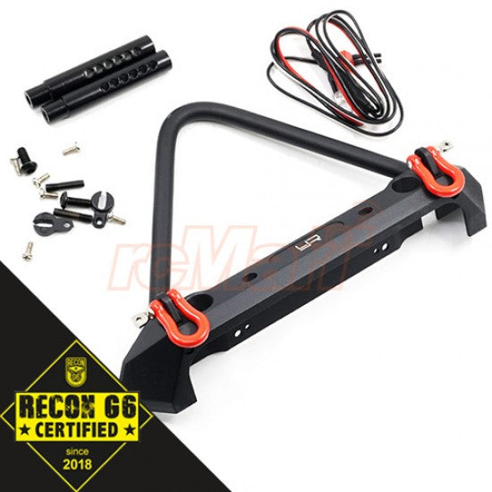 Yeah Racing Aluminum Alloy Front Bumper W/LED Light For SCX10 II/TRX-4 Venture/Bom/ Enduro 'G6 Certified' (YA-0548)